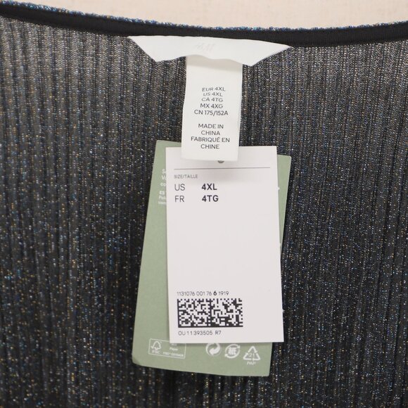NWT H&M Glittery Jersey Wrap Blue Dress Size 4XL - Picture 7 of 8